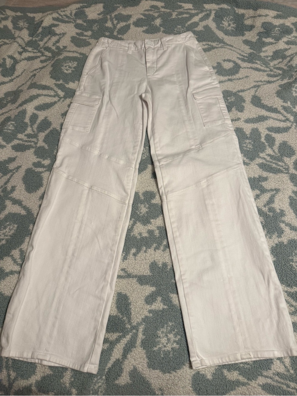 L'AGENCE Brooklyn Cream Wide-Leg Cargo Trousers